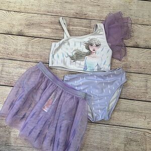 Frozen Elsa 3 piece girls bikini swim suit